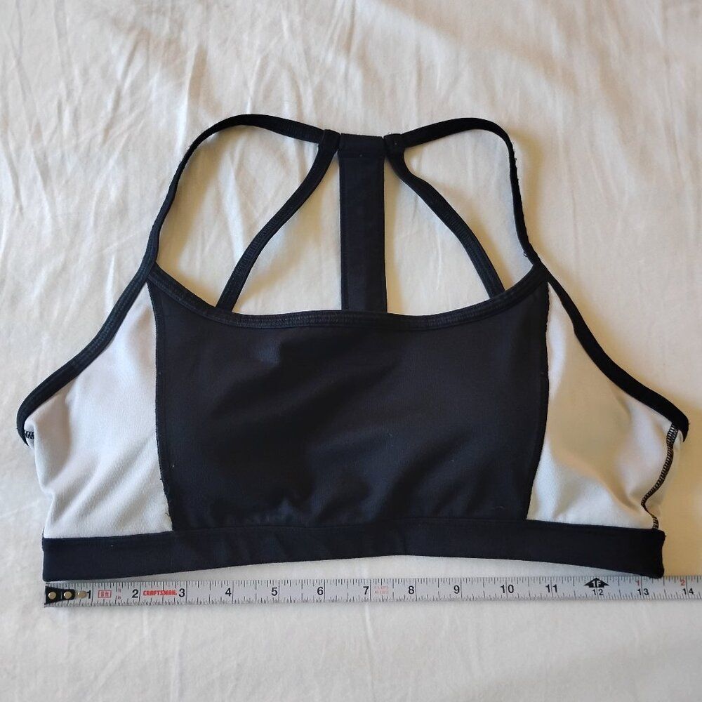 Athleta Running Wild Bra Size Medium Black White - Picture 6 of 8
